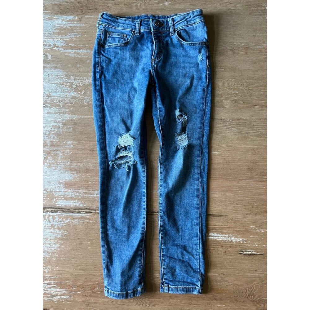 Medium Dark Blue Stretch Denim Skinny Jeans Pants Art Class Girls sz 10 - Picture 4 of 7